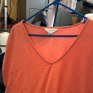 Liz Claiborne Women's Coral V-Neck Tee